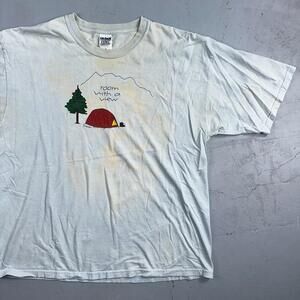 Hiking Room With A View VTG T Shirt Funny Camping Camp Hike Travel USA Y2K